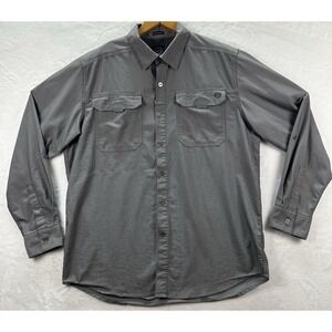 ATG Wrangler Gray Stretch Shirt Men's L Button Down Western